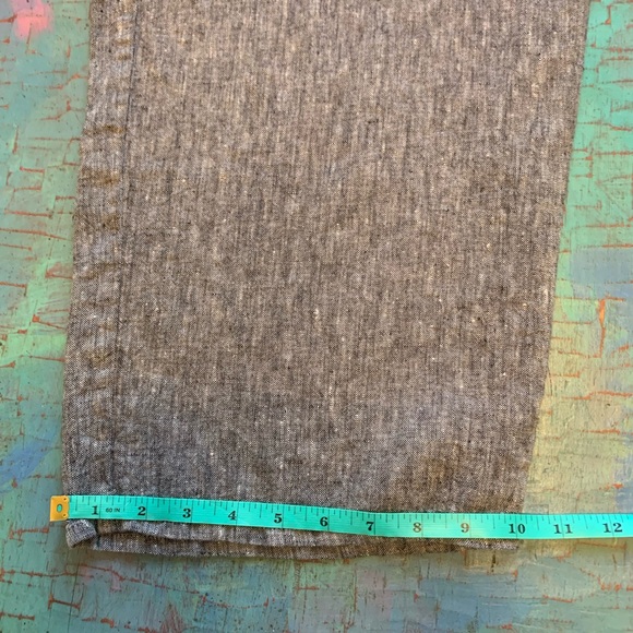 FLAX NWT LINEN PANTS FLOOD CROP SZ MED LANTERN TAPERED BLACK CROSS-DYE LAGENLOOK - Picture 8 of 9